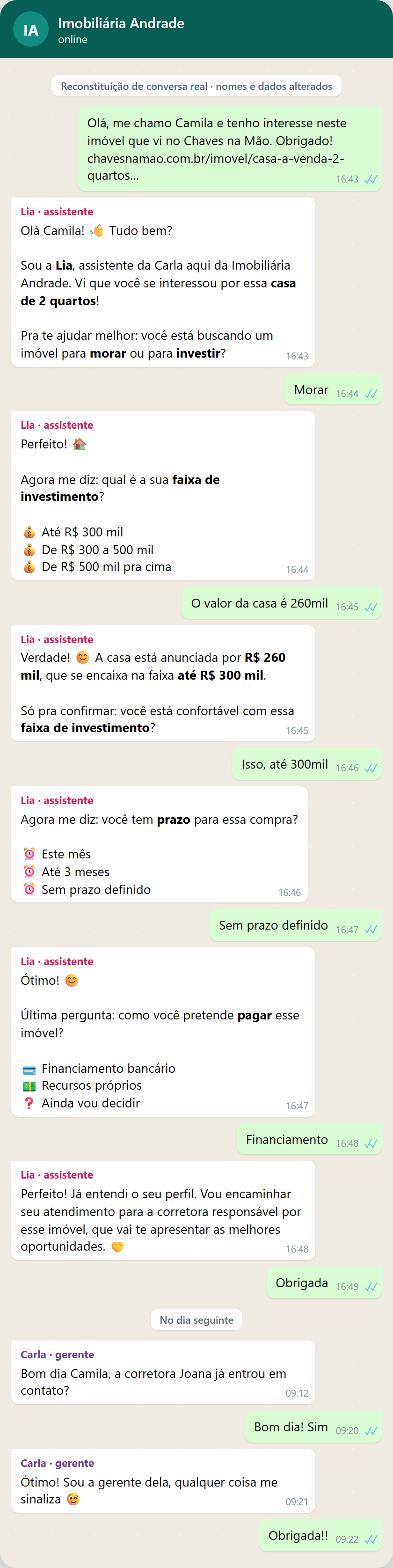 Reconstituição de uma conversa de qualificação real, com nomes e dados alterados